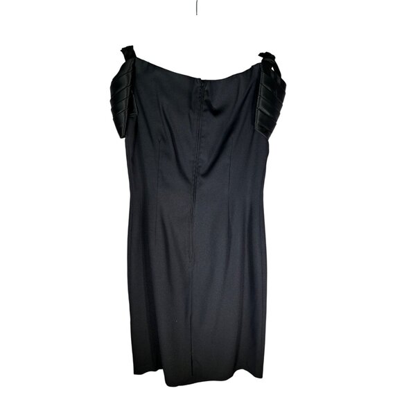 Betsy & Adam Off-Shoulder Black Cocktail Dress With Bow Detail Vintage - Picture 10 of 12